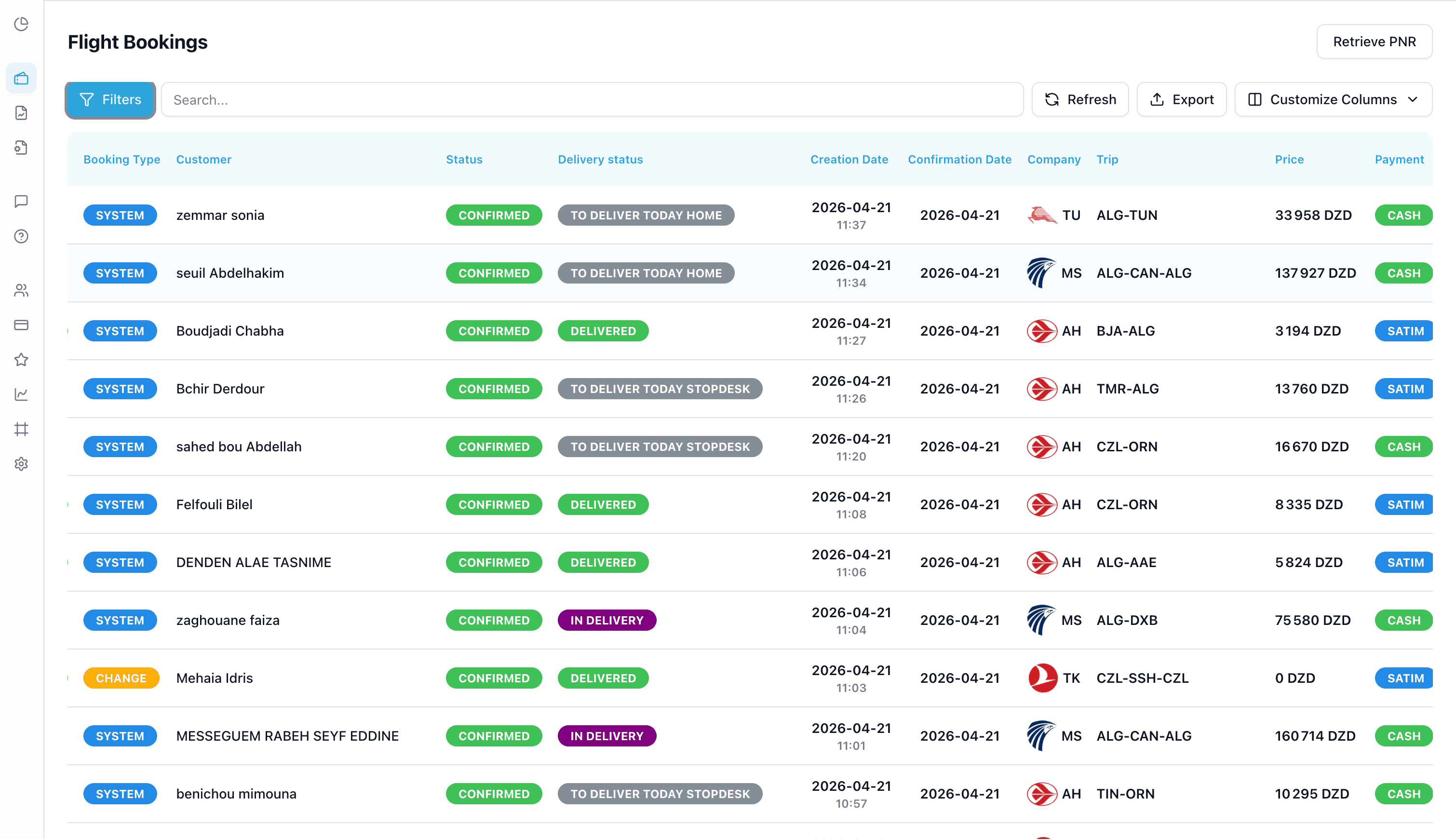 Flight Bookings Management